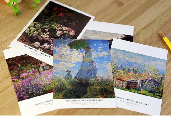 Carte postale Vintage de peinture à l'huile de johnny Monet, carte de vœux, cadeau à la mode, 30 feuilles/lot