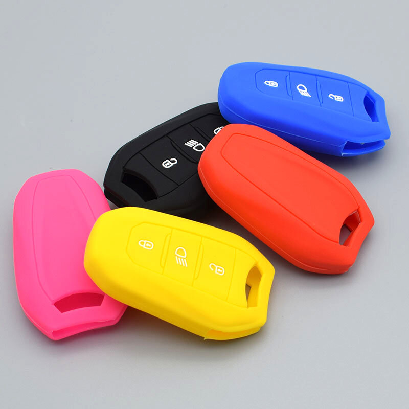 For Peugeot 308 508 2008 3008 4008 5008 for Citroen smart remote  3 Button key Protect silicone rubber car key case cover shell