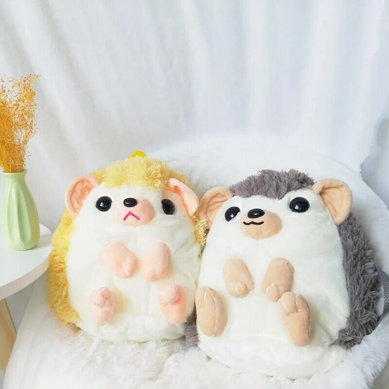 Cute Plush hedgehog Shoulder Bag Plush Toy round little hedgehog backpack gifts to girlfriend