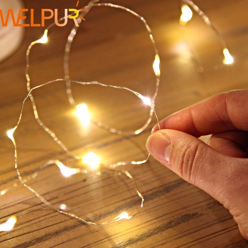 led Fairy Holiday Battery Powered LED String Light 2M 5M 10M Copper Wire For DIY Christmas Tree  Wedding Outdoor Decoration