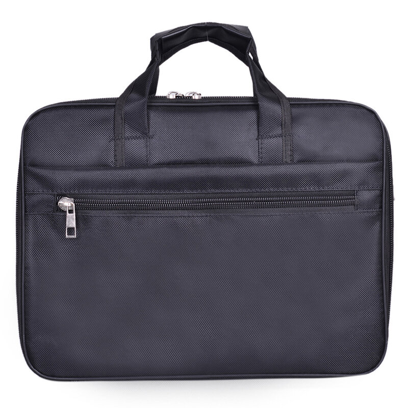 15.6インチのラップトップ用の男性用ビジネスコンピューターバッグ,ジッパー付きの黒のケース