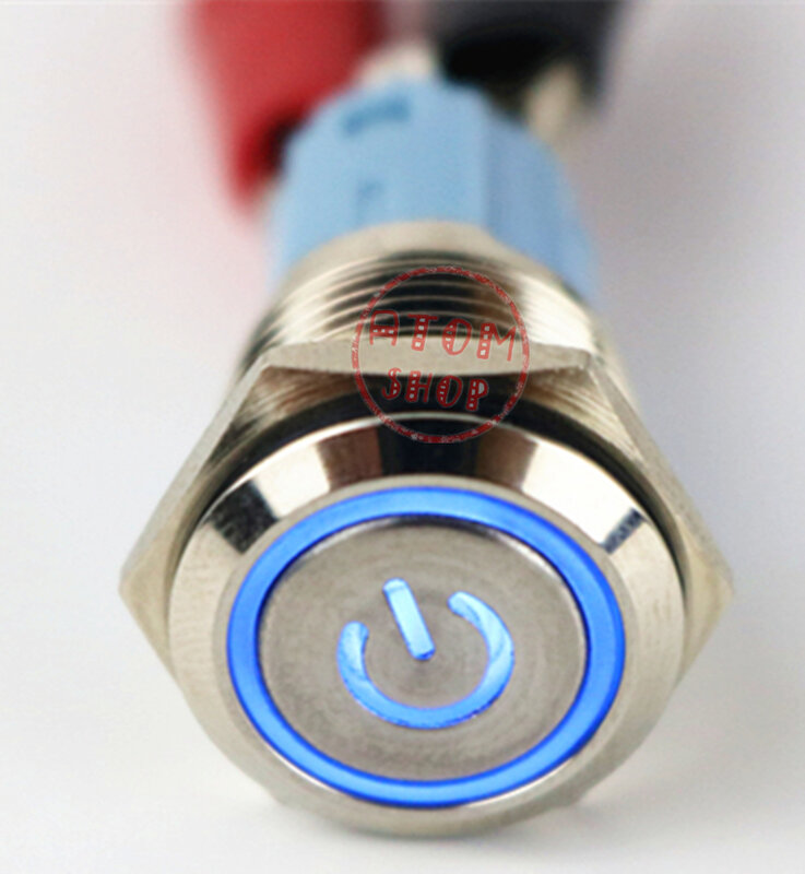 1 Uds 16 mm de auto-bloqueo y de restablecer botón de metal con luz Tensión de interruptor 6 12 24 220V corriente impermeable Óxido de etiqueta