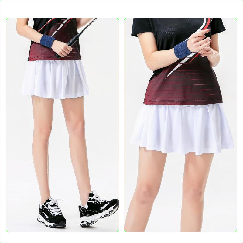 Женская теннисная юбка с шортами, плиссированные трапециевидные юбки из полиэстера для спорта, бадминтона, пинг-понга