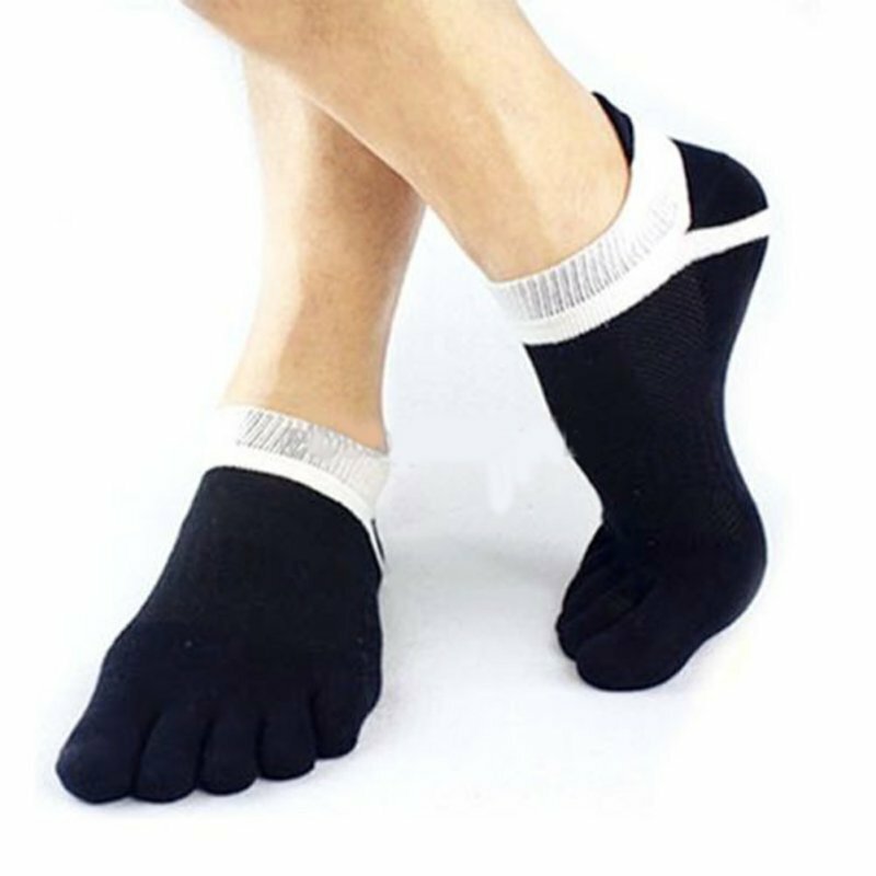 Мужские дышащие носки с пальцами; хлопковые носки с пятью носками для мальчиков; однотонные носки