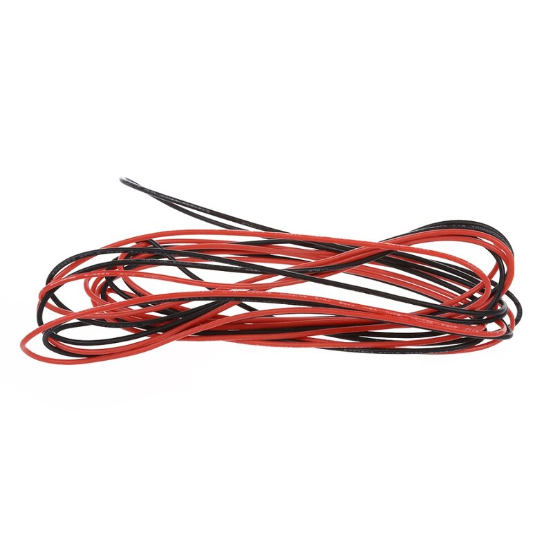 2015 quente 2x3m 18 calibre awg cabo de fio de borracha de silicone preto vermelho flexível