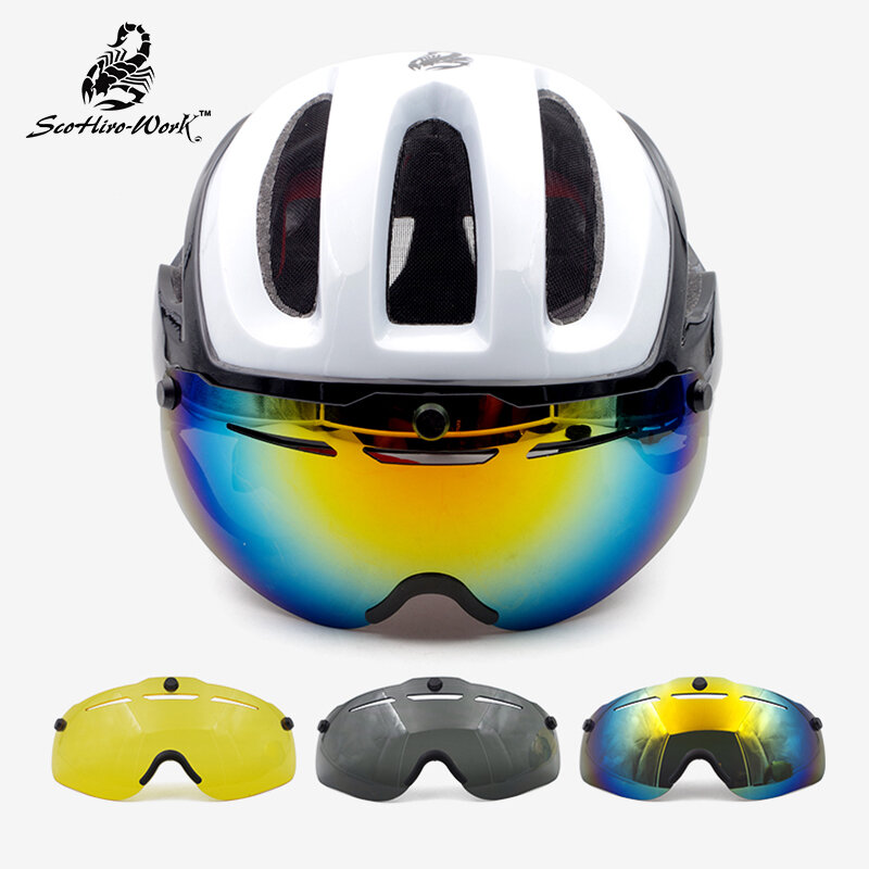 bicycle helmet eye Casco Ciclismo lens aero helmet bike Triathlon tt road cycling helmet lens time trial goggles Accessories