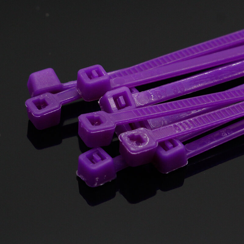 100 sztuk/paczka 4*200mm szerokość 2.7mm kolorowe Standard fabryczny samoblokujący plastikowe opaski kablowe z nylonu, drut Zip Tie