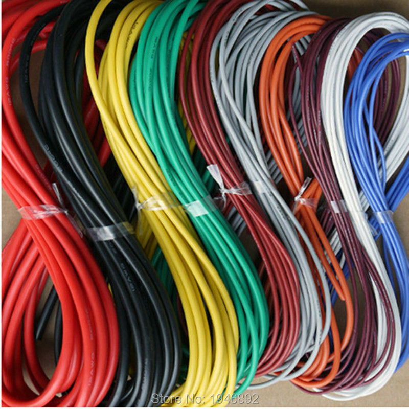 Câble RC en fil de silicone flexible 22 AWG, fil de cuivre étamé, 10 couleurs au choix, 22 AWG, 1/60/0 TS, OD 1.7mm