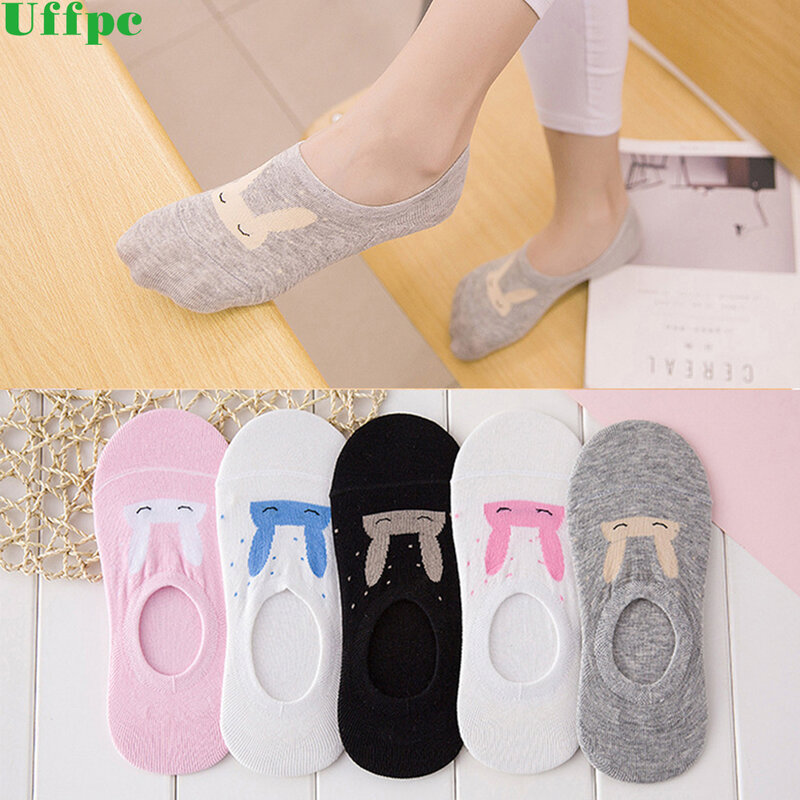 5 pairs/lot New Black Solid Color Invisible Summer Auntumn Woman Short Slipper Socks Thin non-slip Boat Socks for girls