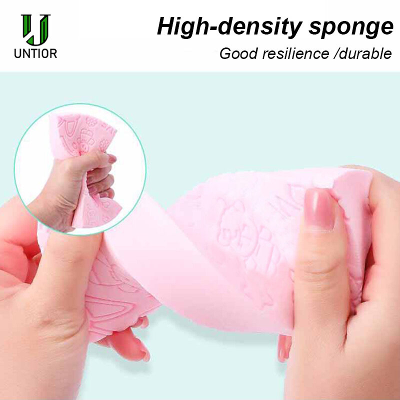 UNTIOR miękka gąbka do kąpieli Scrubber czyszczenie ciała pianka myjka prysznicowa wysokiej gęstości drukowane ciało złuszczająca gąbka dla niemowląt dorosłych