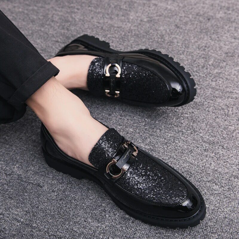 Men Loafers shoes British style Slip-On Flats wedding party Luxury shoes Comfortable Casual Leather shoes trend hairstylist shoe
