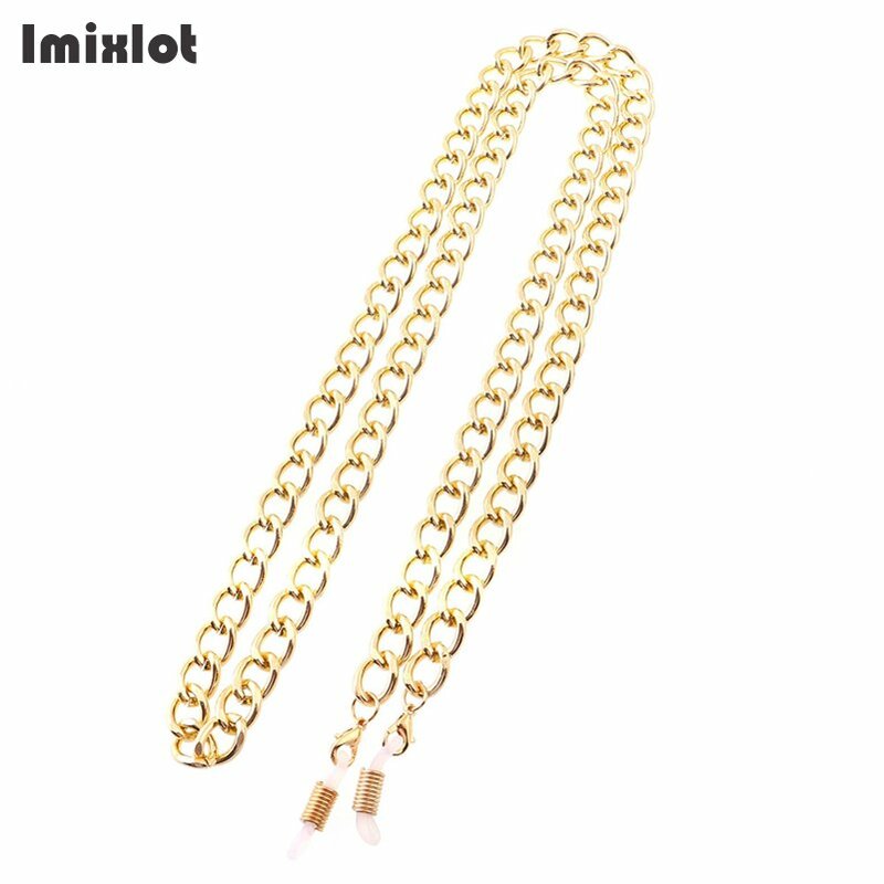 Gold/Silver Color Thick Sunglasses Lanyard Strap Necklace Metal Eyeglass Glasses Chain Cord Reading Glasses Strap