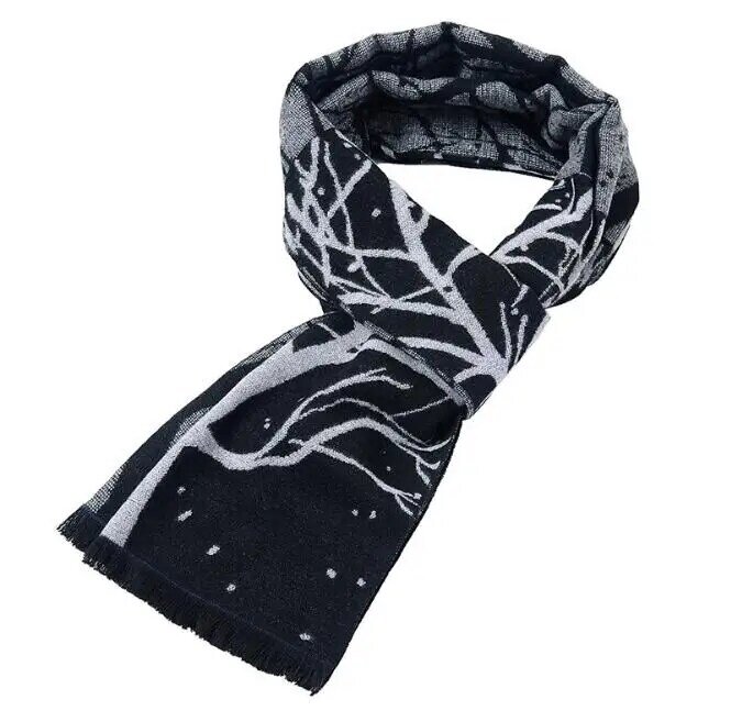 Vintage Brand New 2 Color Fashion Cotton Scarf Winter Oversize Men Couple Scarves Hot Tree Pattern Scarves Luxury Scarf