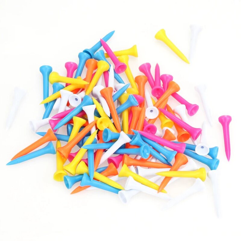 Hot Sale 100Pcs Portable Lightweight Mixed Color Plastic 42mm(1 2/3 inch) Golf Tees Lightweight and portable New Arrival
