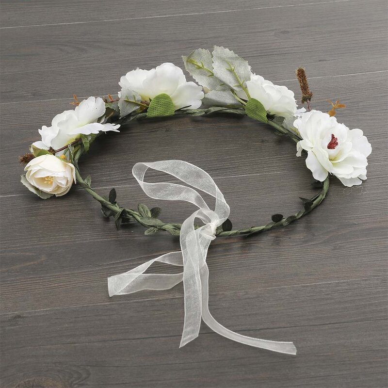 MOLANS Muti-color Simple Flower Hairbands for Women Small Solid Flowers Handmade Fabric Ribbons Wreath Accessories for Holiday