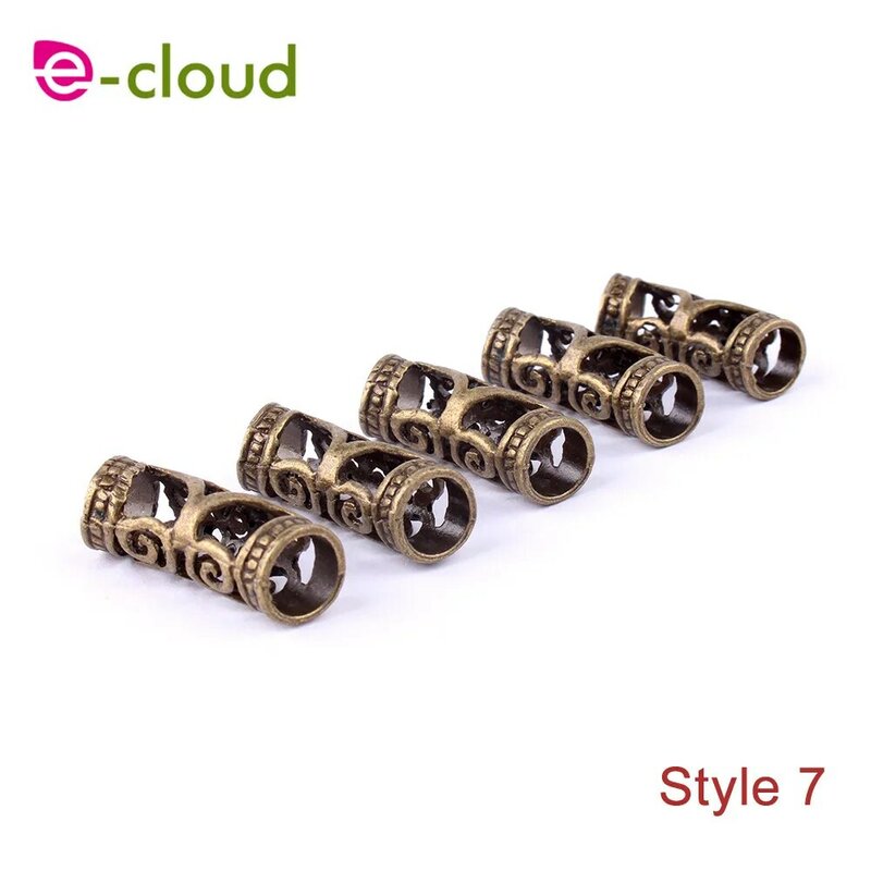 7Mm Buraco Micro Anel Beads 10 Pçs/lote Anéis Para Tranças de Cabelo de Três Cores Contas Dreadlock Long & Forma Redonda