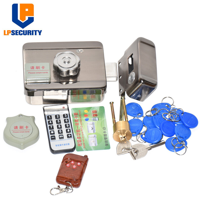 Electronic RFID Door Gate Lock/Smart Electric Strike Lock Magnetic Induction Door Entry Access Control System y 15tags remotes