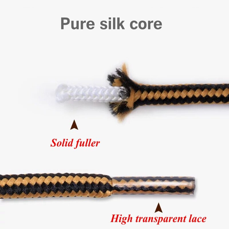 1 Pair Martin Shoes Round Shoe Laces Striped Double Color Fashion Shoelaces Outdoor Hiking And Leisure Sports Shoelace 18 Color