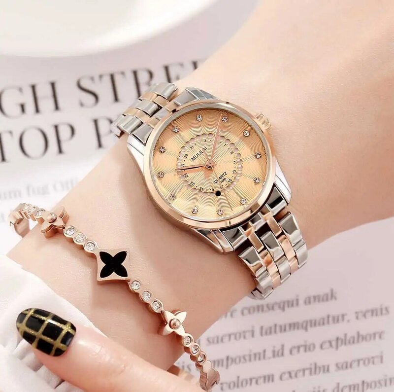 Vrouwen Quartz Horloge Luxe Dames Rolexable Waterdicht Kalender Unieke Quartz Business Jurk Horloges Diamant Vrouwelijke Dame Klok