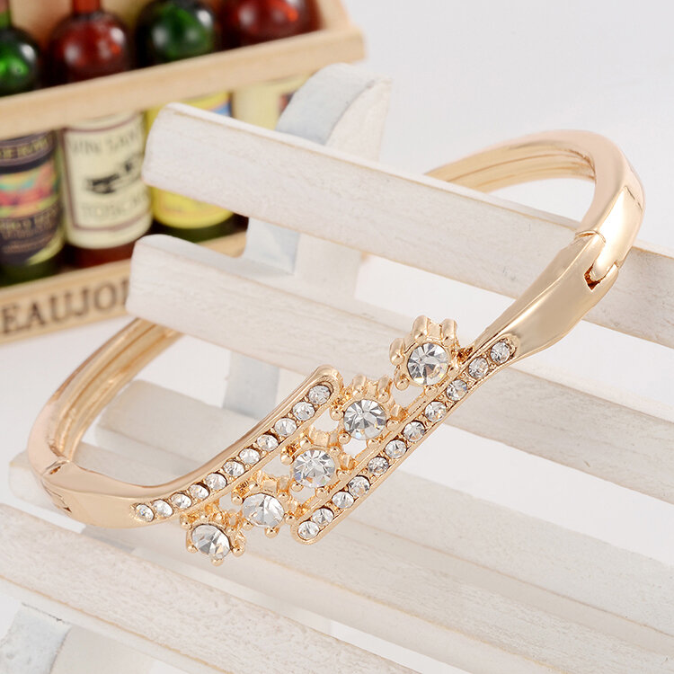 Minhin pulseira elegante de alta qualidade com strass sintético, acessório feminino bonito para decoração com cristal brilhante