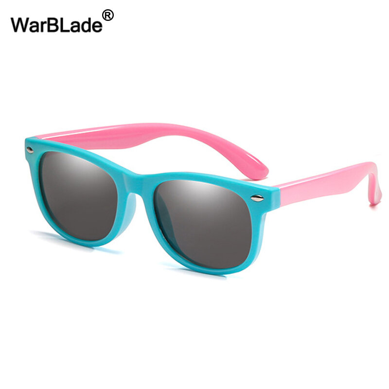 WarBlade 새로운 어린이 편광 된 선글라스 TR90 소년 소녀 태양 안경 실리콘 안전 안경 어린이위한 선물 아기 UV400 안경
