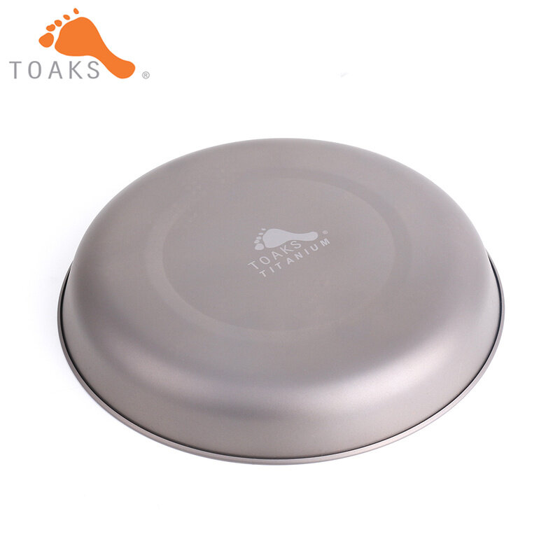TOAKS-plato de titanio ultraligero para acampar al aire libre, utensilios de cocina ecológicos, bandeja de vajilla, 61g, D190mm, PLT-190