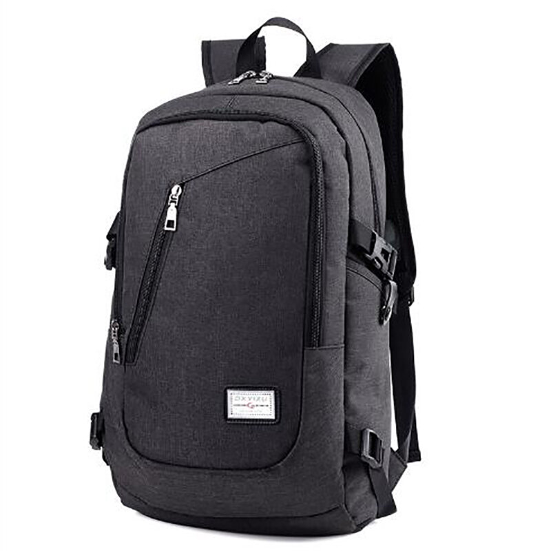 1 Pcs Men Polyester Big School Book Backpack for Teenager (USB Charge Interface)