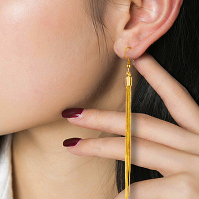 Jiayiqi Vintage Lange Ohrringe Silber farbe Quaste Ohrringe Hohe Qualität Ohrringe Modeschmuck für Frauen Beste Geschenk 2018