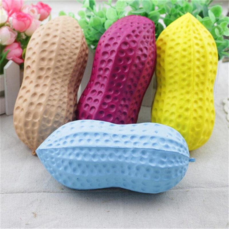 4 Colors Squishy Peanut Slow Rising Squeeze Phone Straps Ballchains Decompression Squeeze Toys Anti Stress Ball to Kids Adults