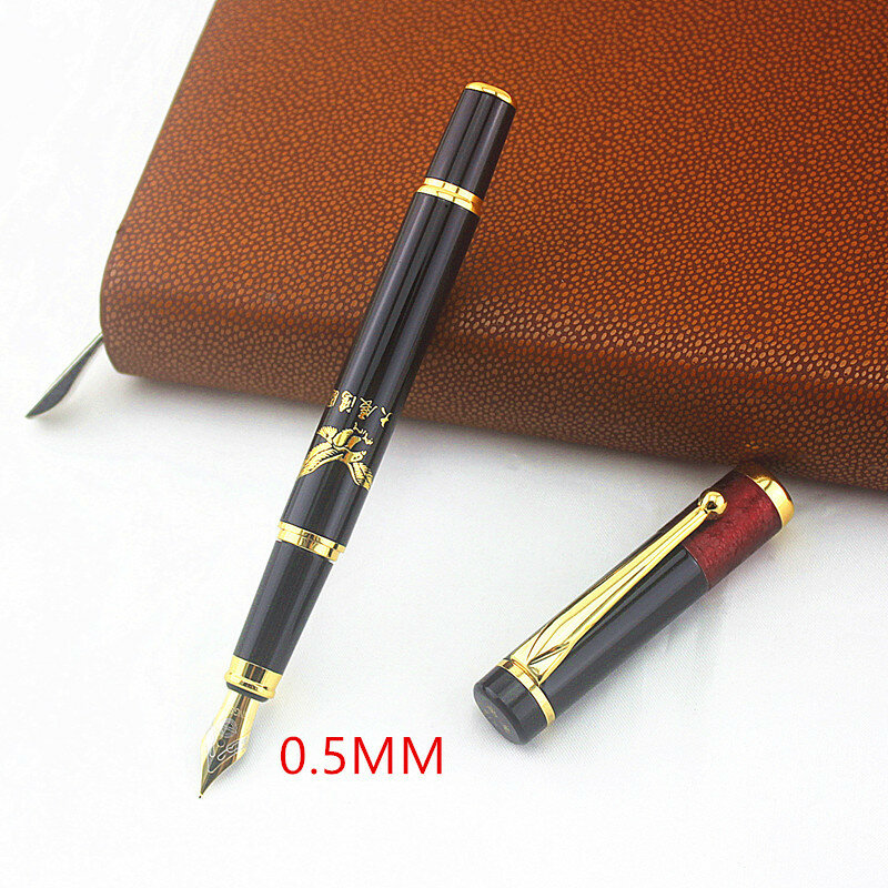 黒の万年筆9181クラシック,高品質,0.38/0.5mmイリジウム付き,最高のビジネスギフトペン,金属インク付き