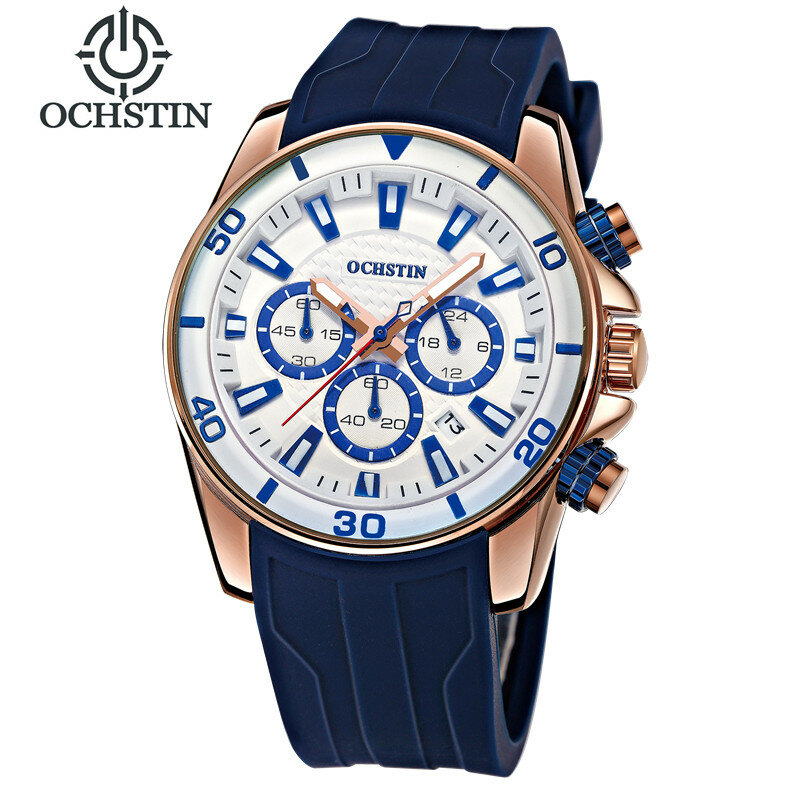 OCHSTIN Sports Watches Men Top Brand Auto Date Silicone Strap Quartz Military WristWatch Male Waterproof Luminous Relogio Saat