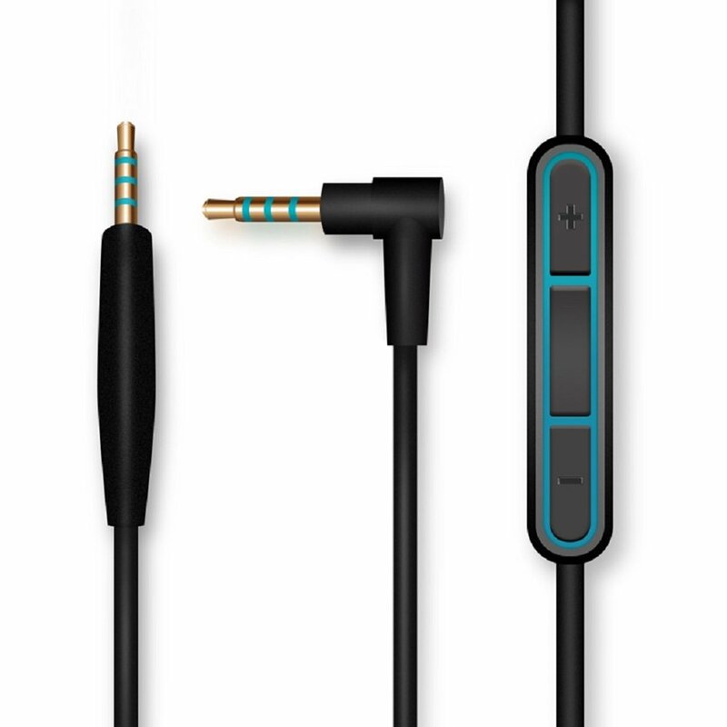 Cabo de áudio de 2.5mm a 3.5mm, para bose qc25 35/oe 2/oe 2i/ae2i, cabo de fone de ouvido conforto com microfone para iphone e android