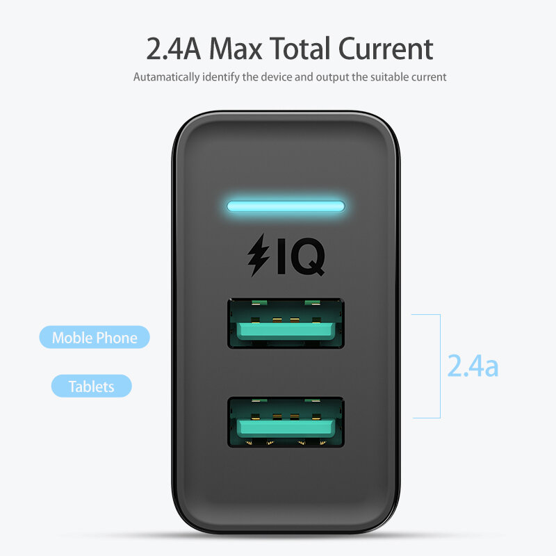 Chargeur LED FLOVEME 5V double USB chargeur pour iPhone iPad Samsung Xiaomi chargeur de voyage mural rapide prise ue chargeurs de téléphone portable