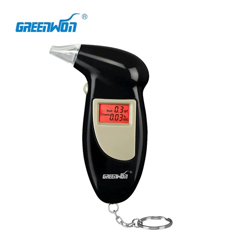 2020 Greenwon Professionale Digital Breath Alcohol Tester Lcd Display Ad Alta Precisione Etilometro Retroilluminato con Allarme Acustico