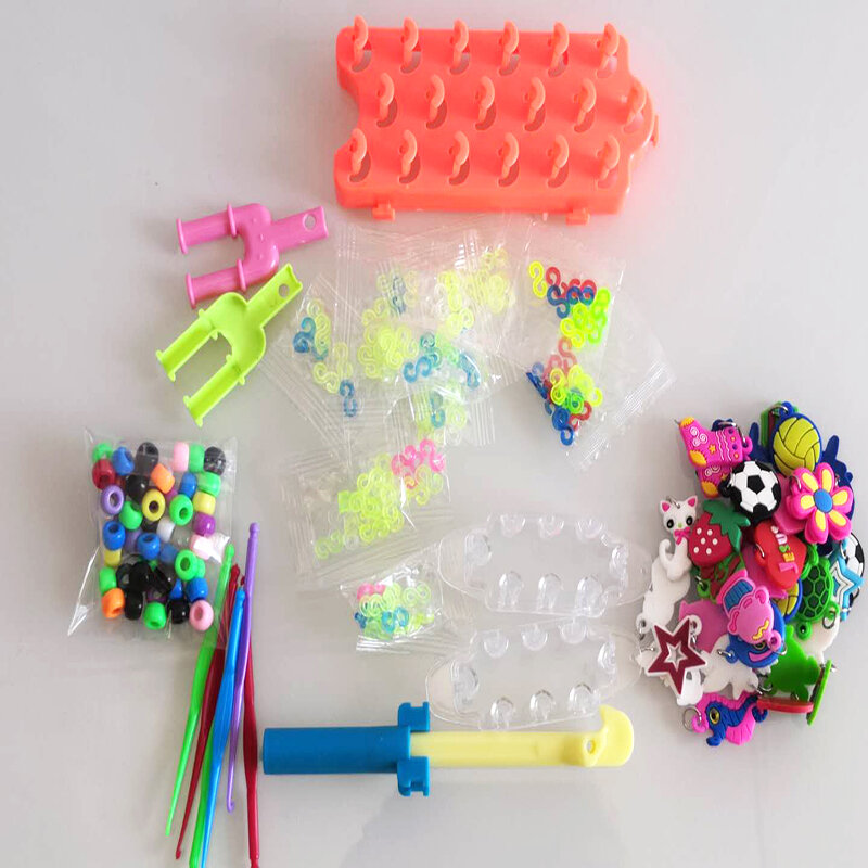 15000 pçs arco-íris banda de borracha diy artesanato brinquedo com máquina de tecelagem kits pulseira elástica fita de malha figuras encantos arte artesanato