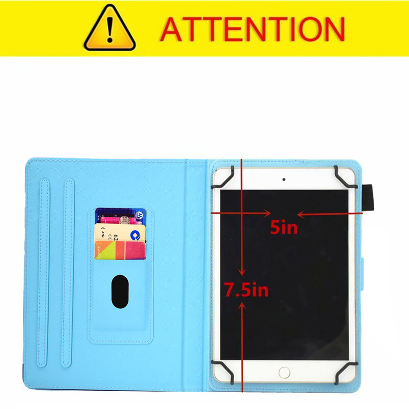 Universal 7" Tablets Funda for 7 inch Luxury Cartoon Print Leather Wallet Magnetic Flip Case Cover Coque Shell Full Skin Stand