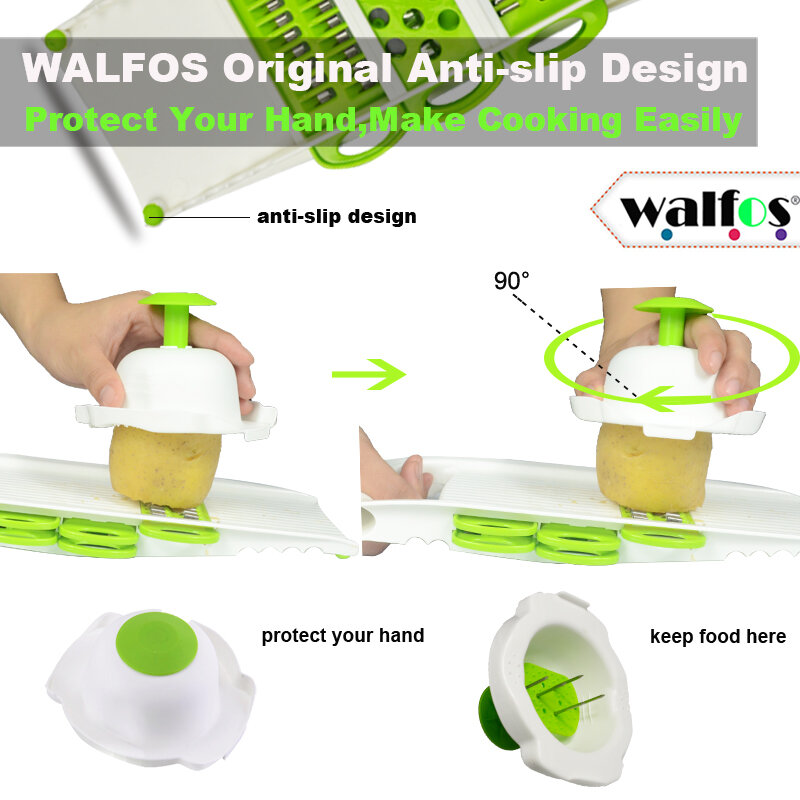 Walfos-野菜,キッチンアクセサリー用の野菜スライサー,5つのブレード付き野菜スライサー