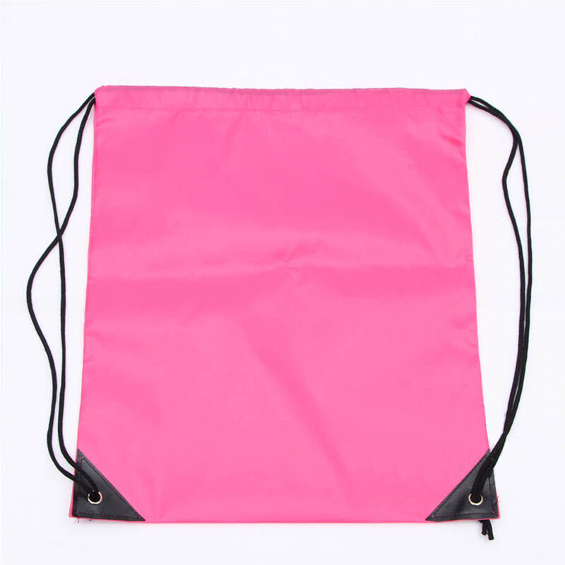 Fashion 210D Nylon Drawstring Bags Solid Color Portable Sports Bag Outdoor Backpack Gym Drawstring Shoes Bag Clothes Backpacks
