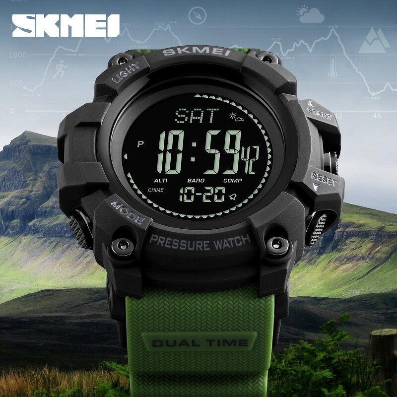 SKMEI – montre-bracelet numérique avec boussole et alarme pour homme, accessoire de sport, étanche jusqu'à 30M, nouvelle collection
