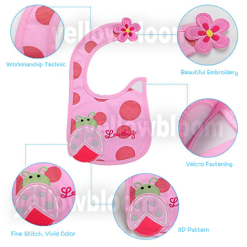 [Littles & Bloomz] bavaglini per neonato neonato grembiule impermeabile asciugamano per cartoni animati cena per bambini baberos bandane panni per Burp