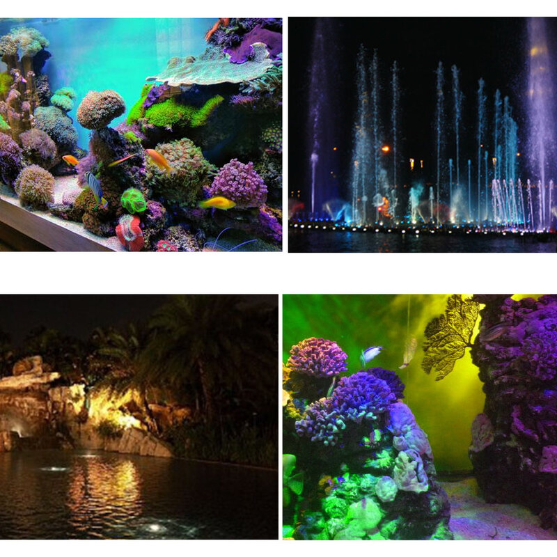 LED RGB Underwater Aquarium Lamp with Remote Contorller IP68 Waterproof Aquarium Landscape Tank Fountain Pond Spotlight Adsorbed