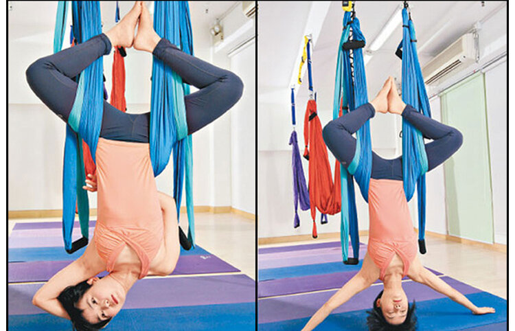 6 colores Anti-gravedad tracción aérea Yoga gimnasio Correa fuerza d 