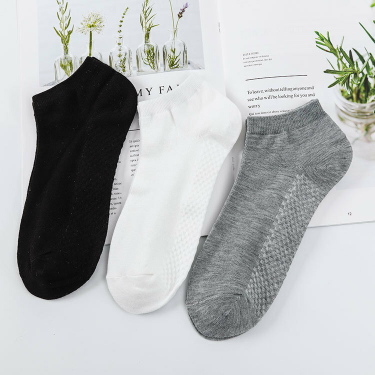 5 pairs/lot New spring summer men cotton ankle Socks for men's business casual solid colors short socks male sock slippers