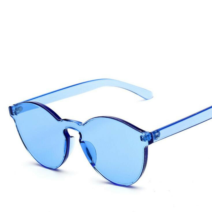 패션 여성 선글라스 고양이 눈 음영 럭셔리 브랜드 디자이너 태양 안경 통합 안경 캔디 컬러 UV400