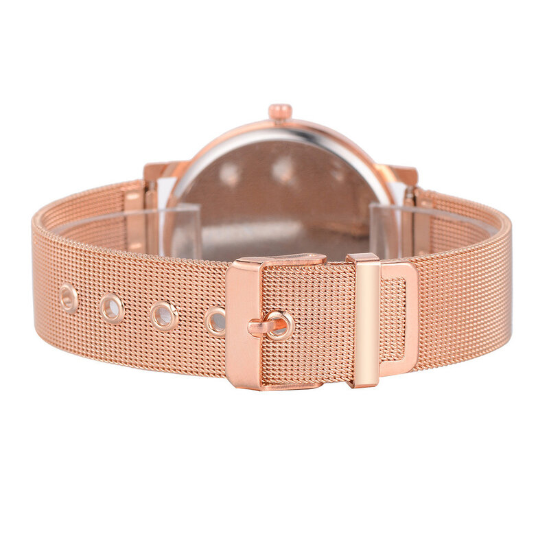 Lvpai-reloj de pulsera con correa de malla de cuarzo para mujer, accesorio de marca de lujo con diseño de cielo estrellado, color oro rosa, 2019