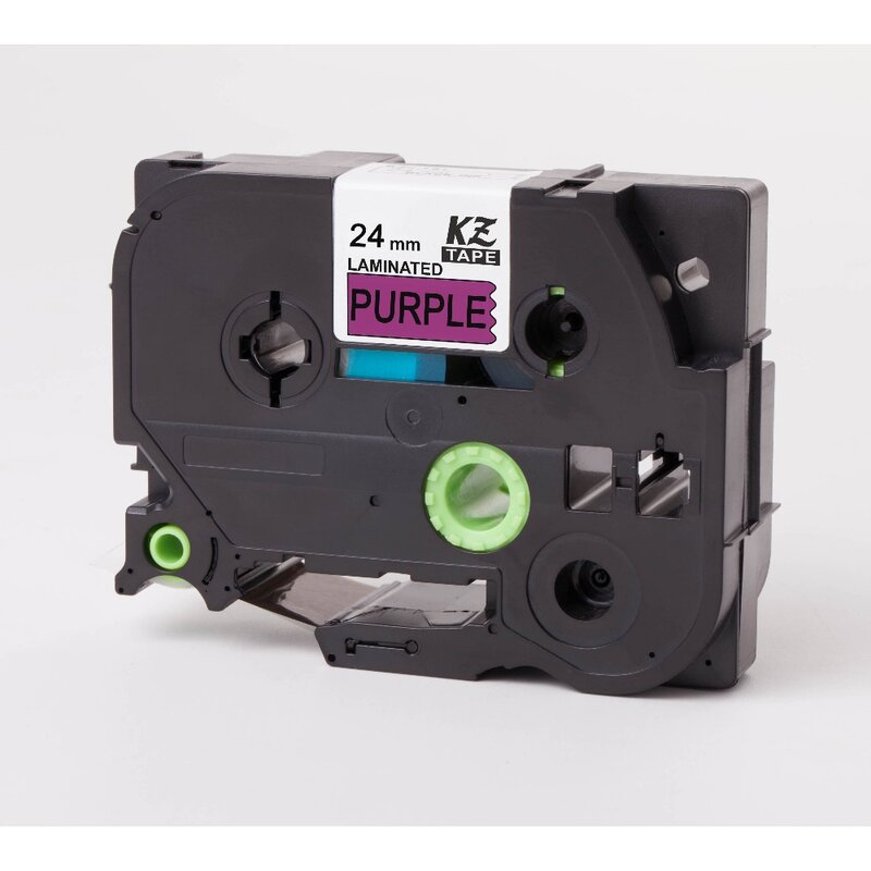 Impresora de etiquetas TzeP51 negra y púrpura, 24mm, Compatible con impresoras de etiquetas Brother p-touch, cinta de etiquetas para Tze laminada Tze-P51 TzP51