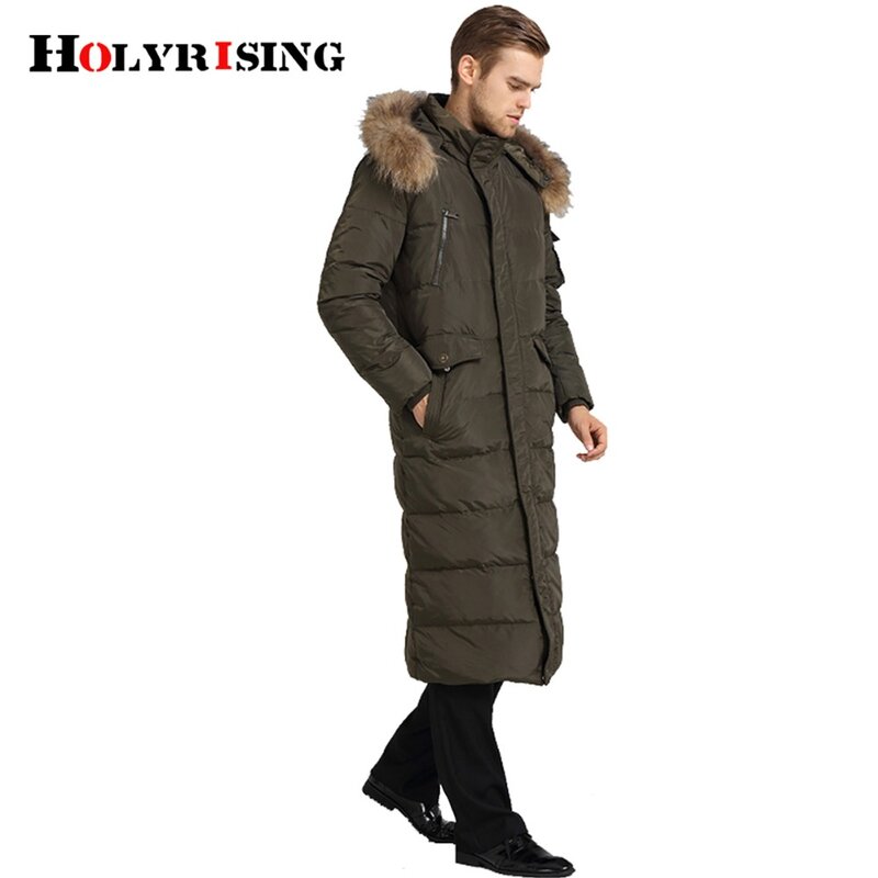 Casaco masculino luxuoso com capuz, jaqueta quente para homens, inverno, roupa #18226 holyrising
