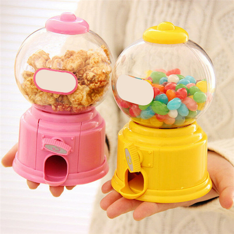 Doces bonitos mini máquina de doces criativo bolha gumball máquina dispensador moeda banco crianças brinquedo crianças presente dispensador de doces