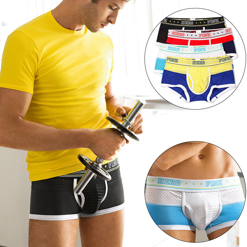 Novo calções casuais masculinos confortável roupa interior de algodão boxer cintura baixa sexy underpant verão homewearing praia sunbath shorts