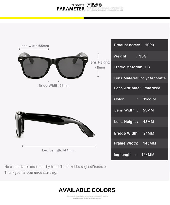 Gafas de sol cuadradas polarizadas de moda visión nocturna para hombres y mujeres gafas de sol de lujo gafas UV400 gafas masculinas